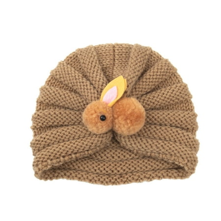 

QWERTYU Infant Baby Toddler Winter Cap Children Ski Beanie Knitted Bow Hat for Girl Boy 6M-3Y One size