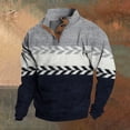 thumbnail image 3 of Men's Flag Print Stand Collar Sweatshirt with 3 Buttons, Outdoor Casual Button Front Pullover for Spring Fall,Navy,L, 3 of 6