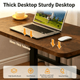 thumbnail image 6 of HDOFM 39.4 Inch Small Computer Desk for Small Space, Rolling Office Desk with Monitor Stand, Student Study Writing Desk for Bedroom, 6 of 7