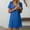 Dark Blue, variant on Women's Casual Dresses Fashion Solid Color Square Neckline Mid-Length Dress Leisure Slim Fit Short Sleeve Sundresses