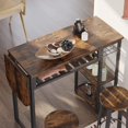 thumbnail image 2 of Bestier 3 Piece Bar Table Set Pub Table Counter Height Dining Set Rustic, 2 of 8