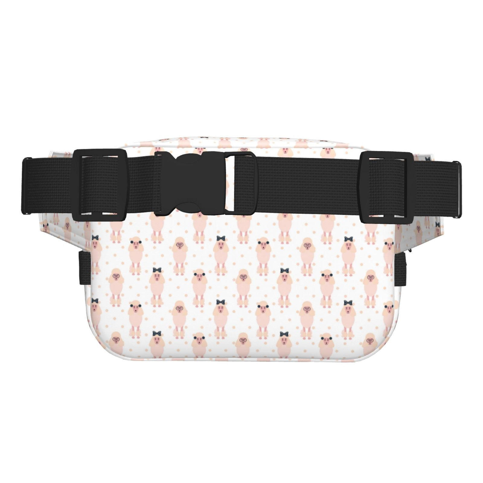 Picia Poodle Dog Print Square Double-Layer Waist Bag Mini Adjustable Waist Belt Bag Exercise Running Travel Hiking