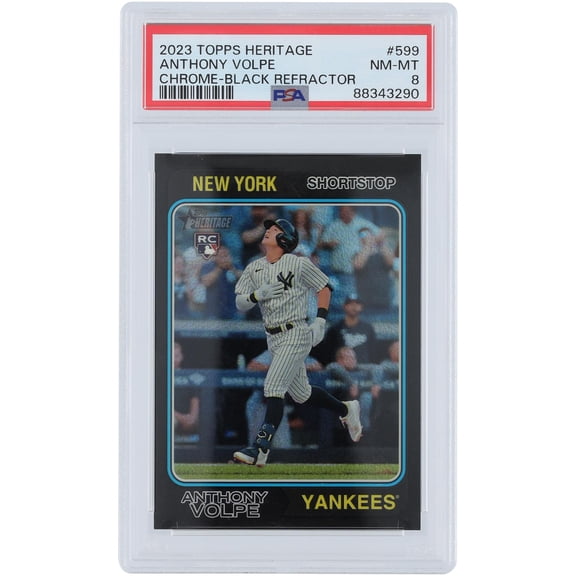 Anthony Volpe New York Yankees 2023 Topps Heritage Chrome Black Refractor #599 #33/74 PSA Authenticated 8 Rookie Card - Fanatics Authentic Certified