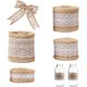 thumbnail image 1 of 4 Rolls 2 Meter Jute Trim Burlap Ribbon,Rustic Burlap and Lace Ribbon,Hessian Lace Ribbon Roll for Decorations,White, 1 of 4