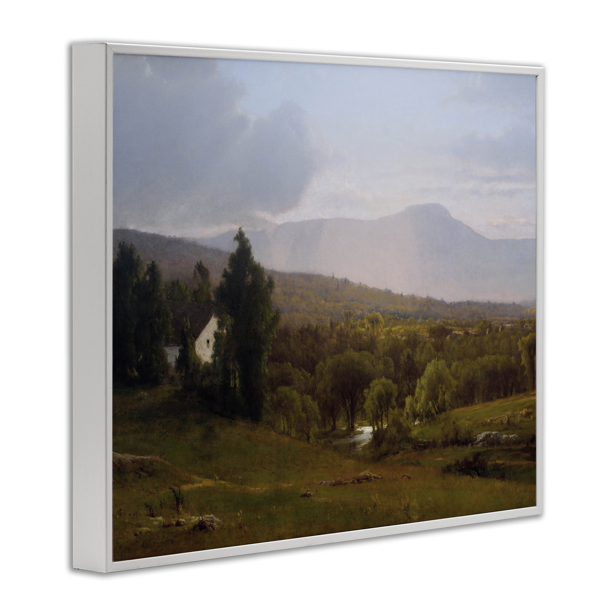 Cabins in Peaceful Vista White Framed Giclee Art, design by Lettered and Lined