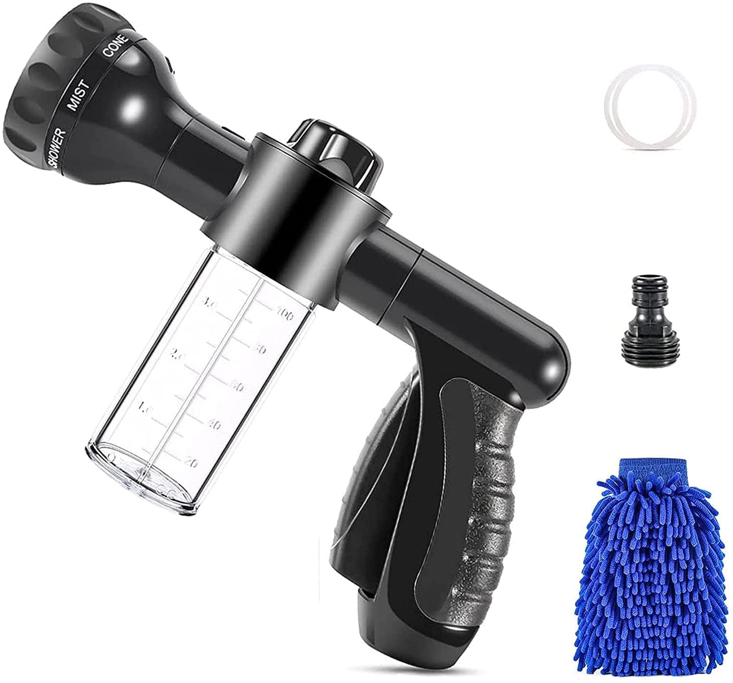 Garden Hose Nozzle,Car Wash Foam Gun 8 Modes of Car Wash Foam Gun With