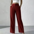 thumbnail image 4 of HUJlwoi Dress Pants Women High Waist Wide Leg Work Pants Business Office Elegant Slacks with Pockets Stretchy Trousers, 4 of 5