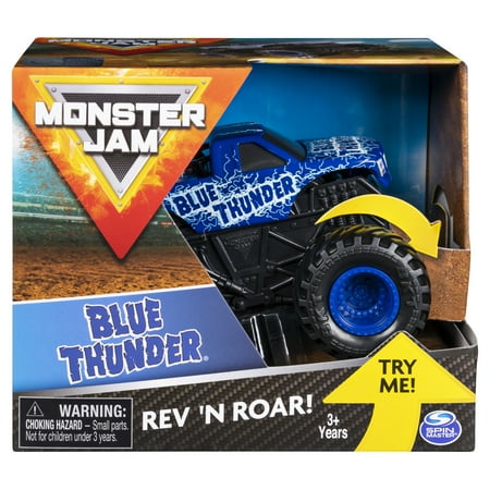 Monster Jam, Official Blue Thunder Rev'N Roar Monster Truck, 1:43 Scale