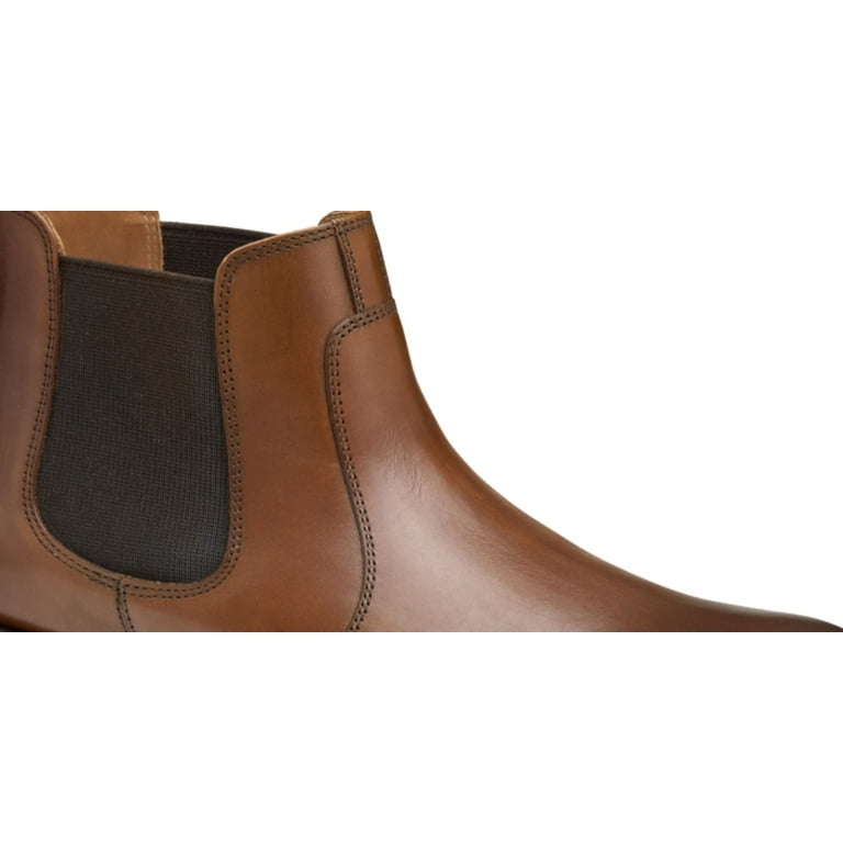 JOHNSTON MURPHY Mens Brown Pull Tab Goring Cushioned Lewis Round Toe Block Heel Leather Chelsea 9.5 M Walmart