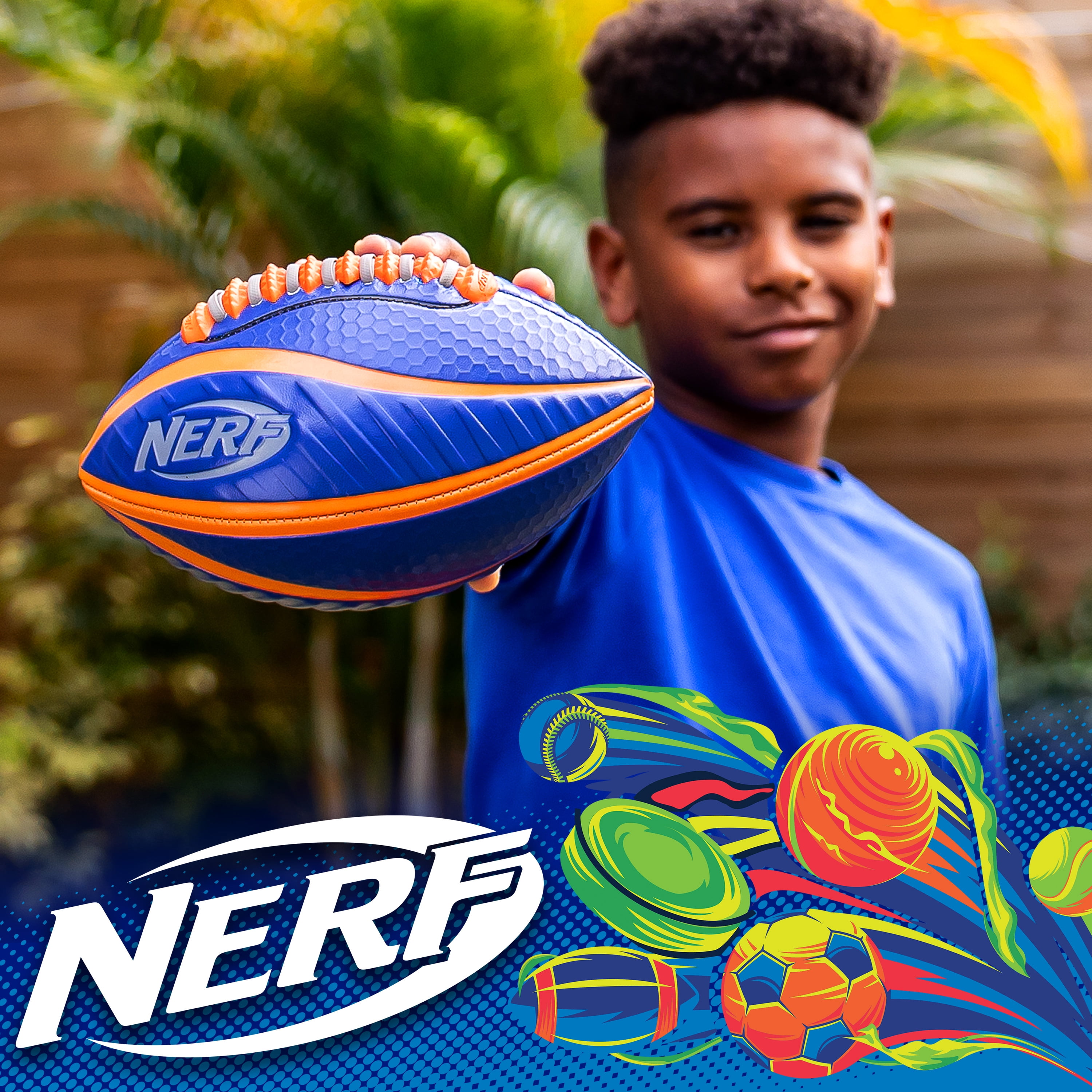 Franklin Sports Patented Spacelace NERF Spiral Grip Mini Football