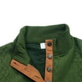 thumbnail image 5 of Dwelliawo Mens Pullover Sweater Quater Button Casual Long Sleeve Collar Knitted Sweaters with Elbow Patches Fall Winter Pullover Army Green 2XL, 5 of 6