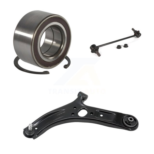 Transit Auto Front Left (Driver Side) Wheel Bearing Suspension Lower Control Arm with Ball Joint and Sway Bar Stabilizer Link Kit for Car 2012-2017 Kia Rio K7T-102366