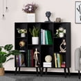 thumbnail image 5 of LELELINKY 5 Cube Open Shelf 5-Cube Storage Organizer Standard Wood Bookcase Bookshelf Wall Shelf 38" Tall Narrow Bookcase Display Stand Home Office, Black, 5 of 7