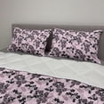 thumbnail image 2 of Botanical Comforter & Sham Bedding Set, Abstract Forget Me Not Inflorescence Burgeoning Twigs Gentle Spring, 3 pcs Duvet Set Microfiber Filling Quilt, 5 Sizes, Pale Pink Black Taupe, by Ambesonne, 2 of 4