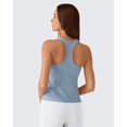 thumbnail image 3 of G4Free Ribbed Removable Built in Bra Workout Tank Tops Woman Racerback Square Neck Yoga Top Lightweight Athletic Tanks, 3 of 8