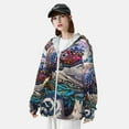 thumbnail image 4 of Picia Psychedelic Shark Artwork Women's Men's UPF 50+ Sun Protection Hoodie Shirt Long Sleeve SPF Fishing Outdoor UV Hiking Lightweight Shirts-Medium, 4 of 9