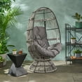 thumbnail image 2 of Aceson Outdoor Wicker Swivel Egg Chair with Cushion, Gray, Dark Gray, and Taupe, 2 of 10