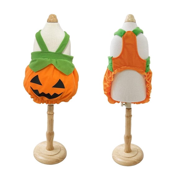 Halloween Pumpkin Pet Costume with Adjustable Straps, XS-XXL Sizes for Small to Large Dogs Cats Holiday Outfit