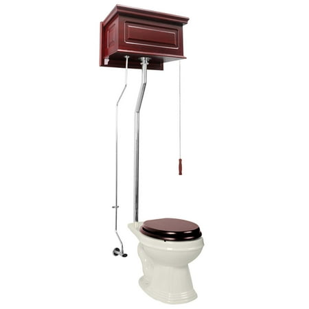 Cherry High Tank L-Pipe Toilet Elongated Biscuit