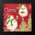 thumbnail image 2 of Lyon, Rebecca 15x15 Black Modern Framed Museum Art Print Titled - Bright Snowmen I, 2 of 5
