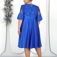 thumbnail image 4 of Uootdi Robes Formelles pour Femmes Col Rond Manches 3/4 Robes Brodées Grande Taille Robes Midi Élégantes Cadeau pour Invitée de Mariage, 4 of 7