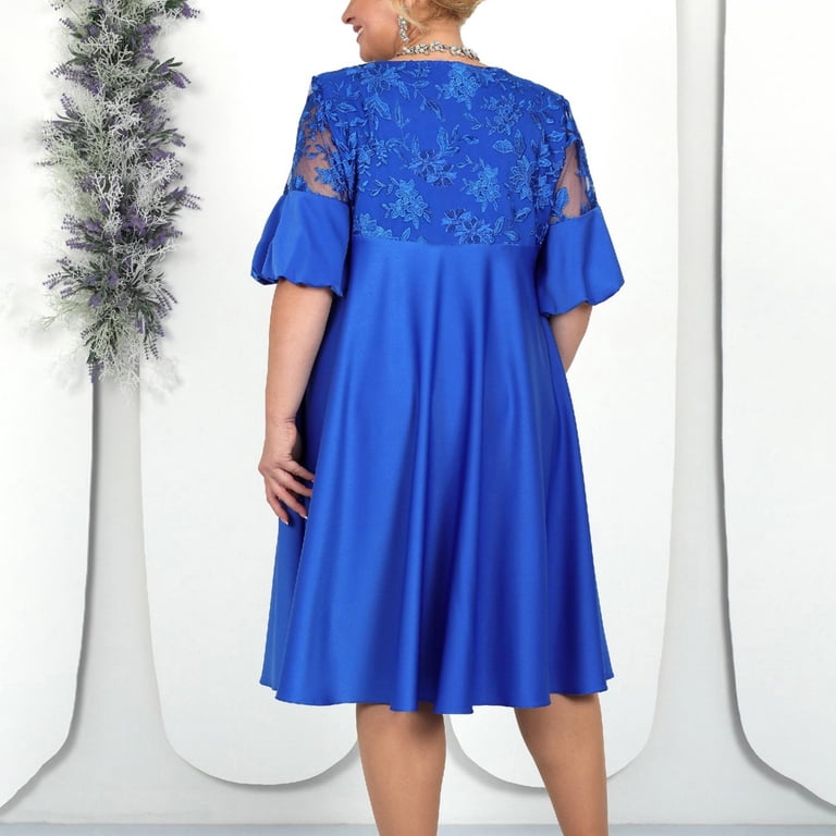 blue floral mother of the bride dress Azazie Sheath Scoop Neck Ballerina-Length Lace or Groom Dresses The bodice has a scoop neck front NSLGXD Women's Plus Size Formal