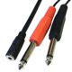 thumbnail image 4 of Gwong Electrónica 3,5 mm hembra a doble 6,5 mm Cable adaptador de audio divisor para mezclador Amplificador, 4 of 6