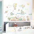 thumbnail image 4 of A set of animal wall stickers with hot air balloon, clouds, sun - wall decoration for children's room, baby room, living room, 4 of 5