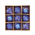 thumbnail image 1 of Advancent Adornos de árbol de Navidad duraderos, 9 piezas, para alegría navideña, añade ambiente festivo Kits de decoración para fiestas Azul, 1 of 6
