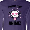 thumbnail image 4 of Inktastic I Really Love Anime with Cute Anime Cat and Hearts Long Sleeve T-Shirt, 4 of 5