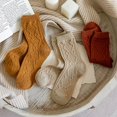 thumbnail image 2 of Winter Cashmere Wool Woman Socks Solid Japanese Style Harajuku Retro Long Socks Women Girls Thermal Streetwear Crew Sock He Qiyong unisex, 2 of 2