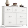 thumbnail image 3 of Atilioo 7 Drawer Fabric Dresser, Chest of Drawers, Clothes Storage Organizer Unit for Bedroom Living Room, White, 3 of 7