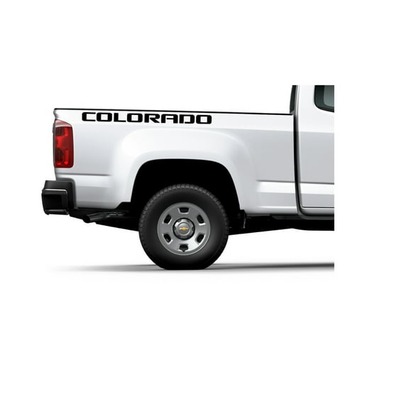 Chevy Colorado Gloss Black Bedside Lettering Decals 2014-2026 Set of 2 GM Licensed