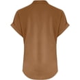 thumbnail image 3 of Xuboway Cotton linen tops for women Button Down Linen Shirt Short Sleeve Summer Casual Button Down V Neck Comfy Trendy Business Work Blouses, 3 of 3