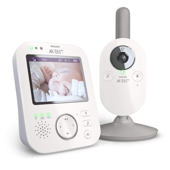 PHILIPS Avent Monitor digital para bebé con cámara y audio, monitor de cámara para bebé con pantalla de 3,5 pulgadas con conversación bidireccional, visión nocturna, temperatura, alcance de 980 pies,