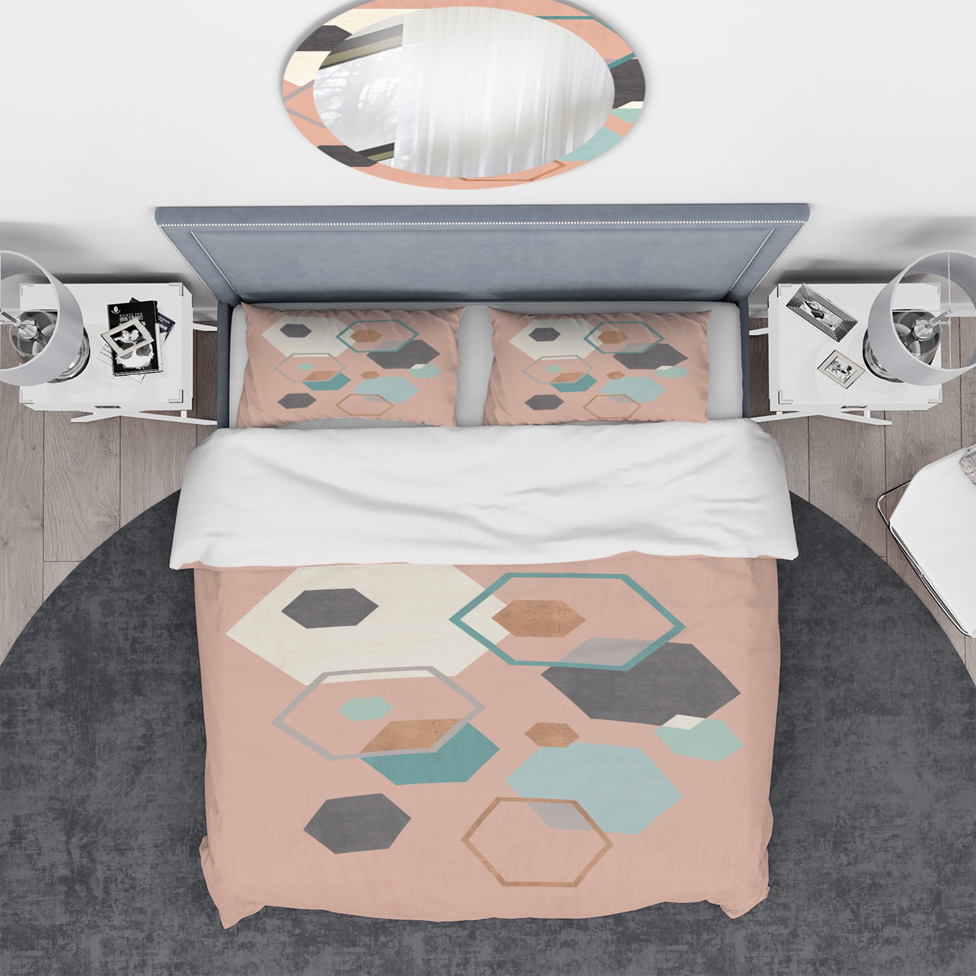 Designart 'Geometric hexagons Pattern II' Geometric Duvet Cover Set