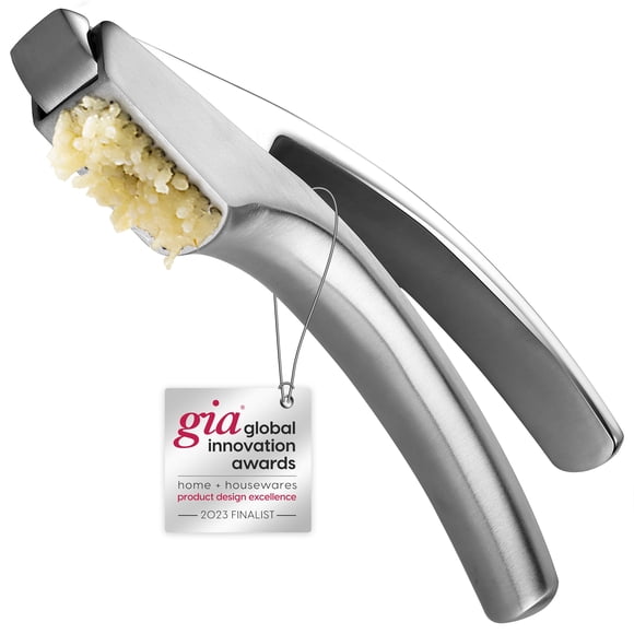 Garlic Press Stainless Steel, No Need to Peel Garlic Mincer Tool for Fine Garlic, Detachable for Easy Cleaning, Garlic Presser and Masher, Dishwasher Safe Garlic Crusher with 5-Yea