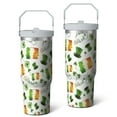 thumbnail image 2 of 1pc St. Patrick's Day 30oz Tumbler with Straw & Handle - Insulated Stainless Steel Cup | Holiday Gift for Man Women (Christmas, Valentine's, Birthday), 2 of 7