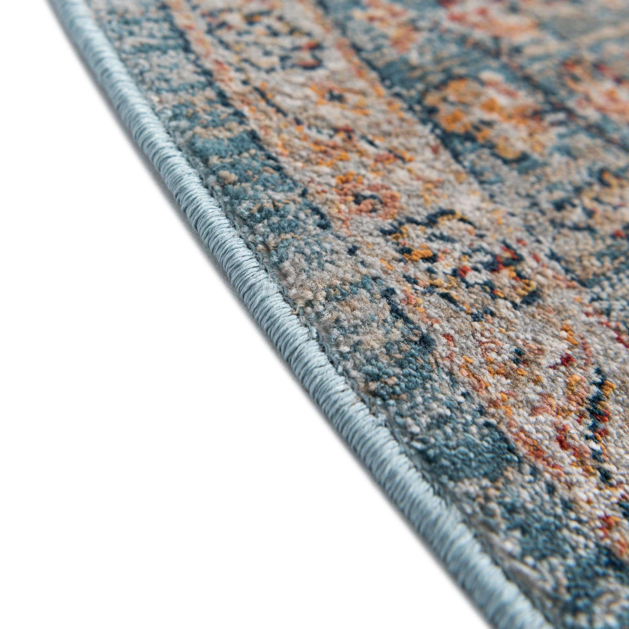 Rugs.com Newport Collection Rug – 5' 3 x 8' Oval Blue Medium Rug Perfect For Living Rooms, Large Dining Rooms, Open Floorplans
