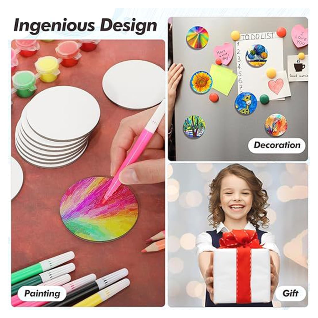 JZROCKER 50Pieces Magnetic Painting Canvas Panel for Fridge Decorations DIY Craft