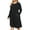 Black, variant on Mengpipi Womens's Plus Size Casual Long Sleeves Dress Crew Neck Loose Midi Dress with Pockets, 2X-5X