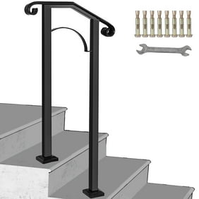 handrail stair handrails railing vevor railings happybuy corrimano picket stairs decking trex mookeq