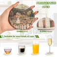 thumbnail image 2 of Yayeee 6 PCS Drink Coasters with Holder Set Woven Absorbent Round Tabletop Hot Pad, Halloween Pumpkin, 2 of 7
