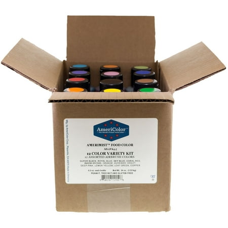 AmeriColor AmeriMist Airbrush Food Color, 4.5 Ounce 12 Color Variety Kit