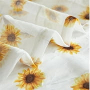 Urban Shop 38 x 63 Sheer Single Curtain Panel, Sunflower Print