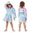 thumbnail image 4 of Saint Eve Kids Hooded Terry Swim and Beach Cover Up Robe for Boys and Girls - Pink Shark, Medium, 4 of 6