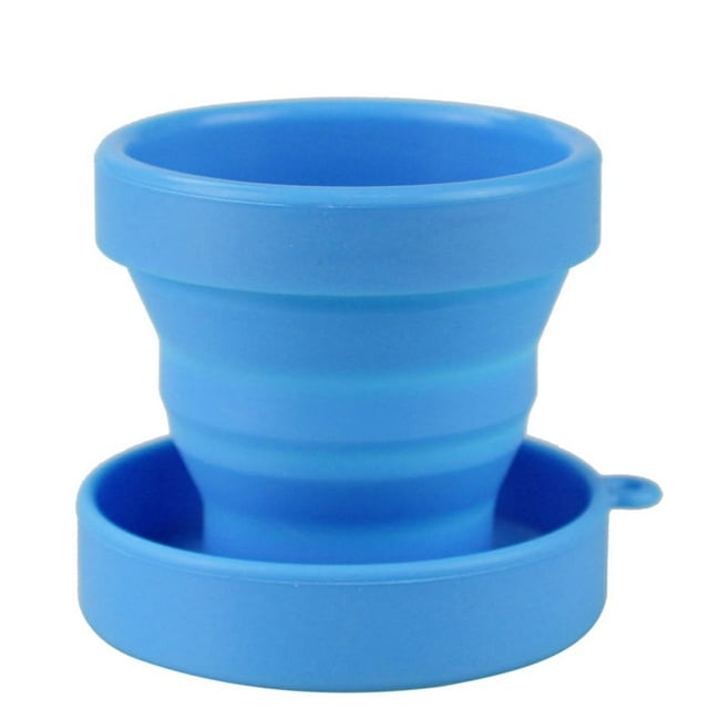Toystoory Taza plegable para bebidas, taza plegable de silicona para viajes, taza de agua para acampar al aire libre Utensilios de cocina azul