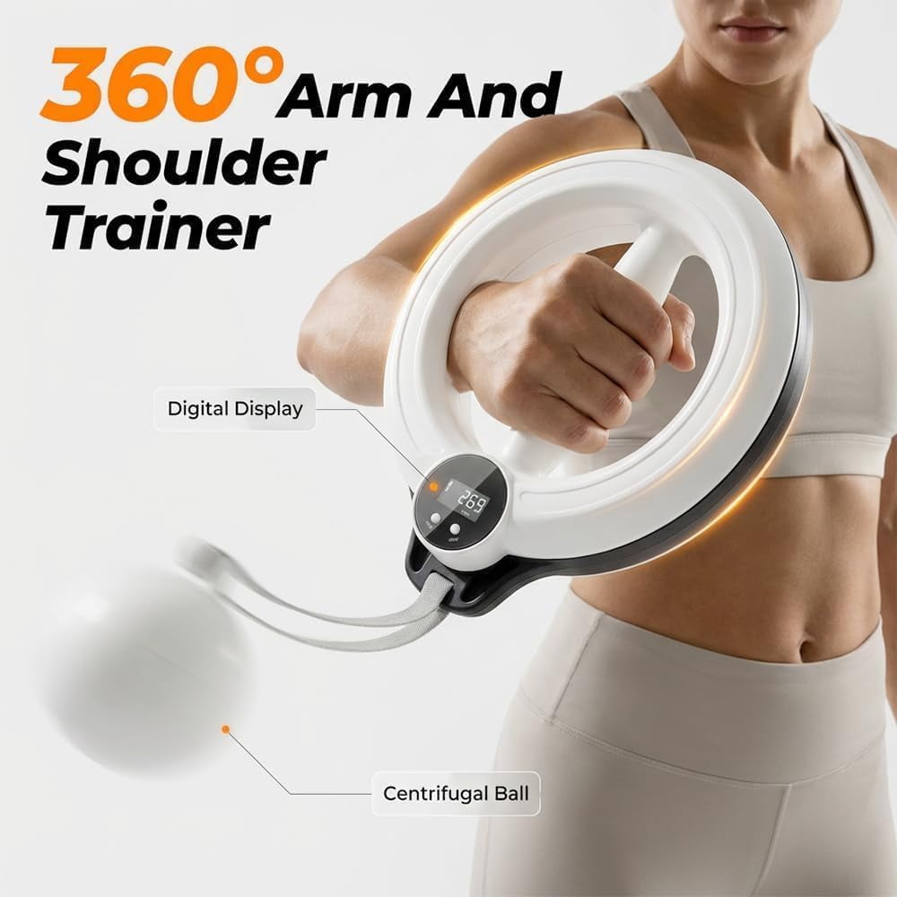 Arm Workout for Women and Men, 360° Hand-Crank Forearm Trainer, Shoulders and Arm Muscle Training Fitness Equipment, Chest Trainer and Forearm and Wrist Hand Exerciser, Home Workout