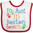 thumbnail image 3 of Inktastic My Aunt in Boston Loves Me Boys or Girls Baby Bib, 3 of 4
