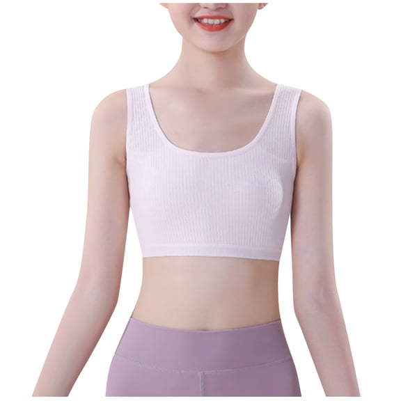 hengsof Wire Free Sports Bra for Girls, Stylish Solid Color Comfortable Breathable Thin Underwear, Suitable for Children